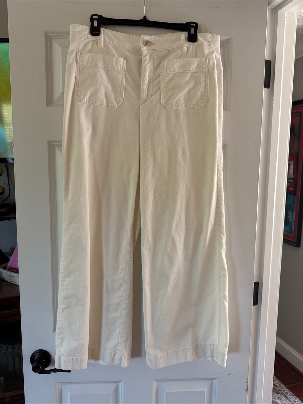 LOFT Cream Wide-Leg Chinos
